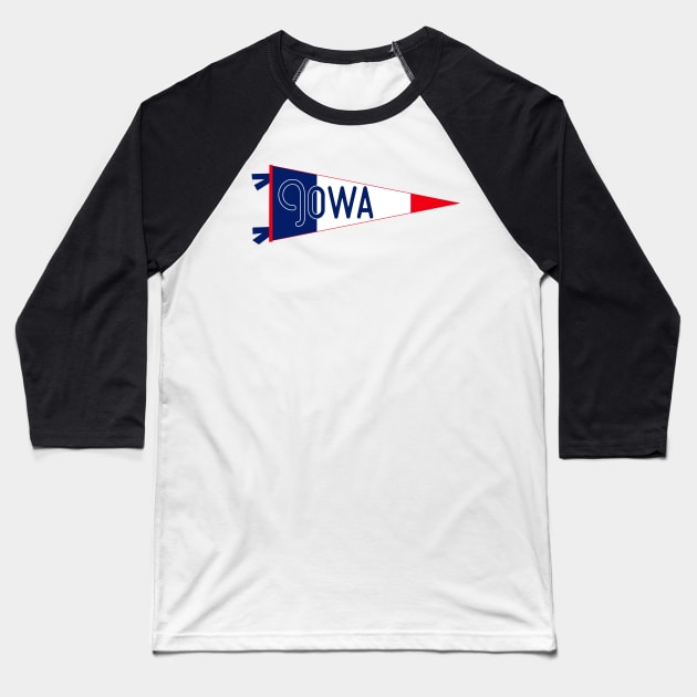 Iowa Flag Pennant Baseball T-Shirt by zsonn